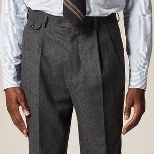 J.Crew Relaxed-fit pleated trouser in Italian wool flannel